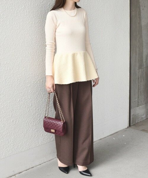 SHIPS / シップス ニット・セーター | SHIPS Colors:〈手洗い可能〉ブークレ コンビ ペプラム ニット◇ | 詳細15