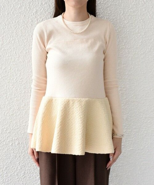 SHIPS / シップス ニット・セーター | SHIPS Colors:〈手洗い可能〉ブークレ コンビ ペプラム ニット◇ | 詳細6