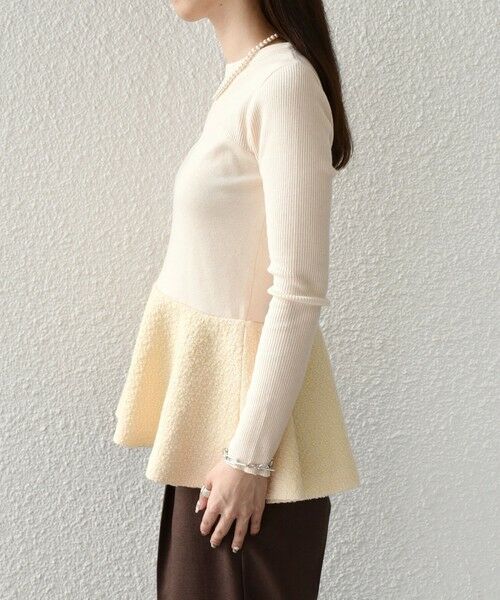 SHIPS / シップス ニット・セーター | SHIPS Colors:〈手洗い可能〉ブークレ コンビ ペプラム ニット◇ | 詳細7