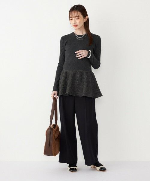 SHIPS / シップス ニット・セーター | SHIPS Colors:〈手洗い可能〉ブークレ コンビ ペプラム ニット◇ | 詳細18