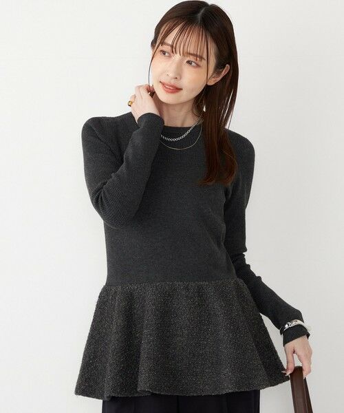 SHIPS / シップス ニット・セーター | SHIPS Colors:〈手洗い可能〉ブークレ コンビ ペプラム ニット◇ | 詳細20