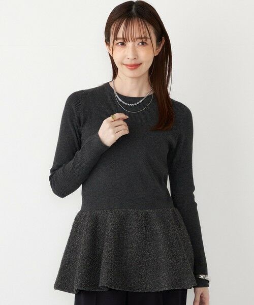 SHIPS / シップス ニット・セーター | SHIPS Colors:〈手洗い可能〉ブークレ コンビ ペプラム ニット◇ | 詳細21