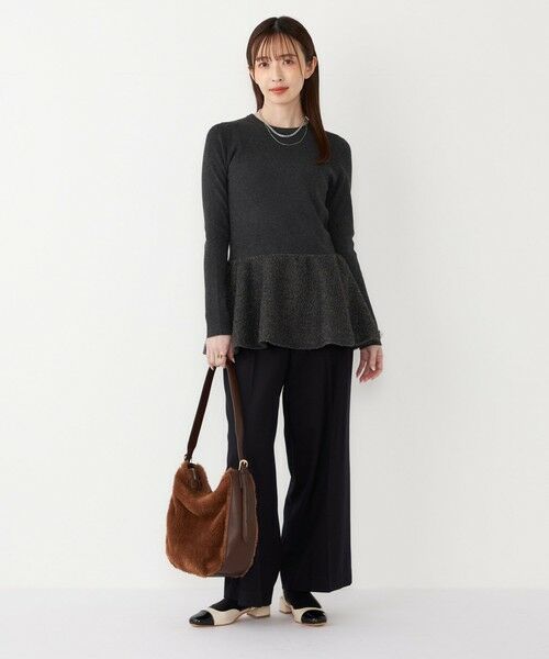 SHIPS / シップス ニット・セーター | SHIPS Colors:〈手洗い可能〉ブークレ コンビ ペプラム ニット◇ | 詳細22