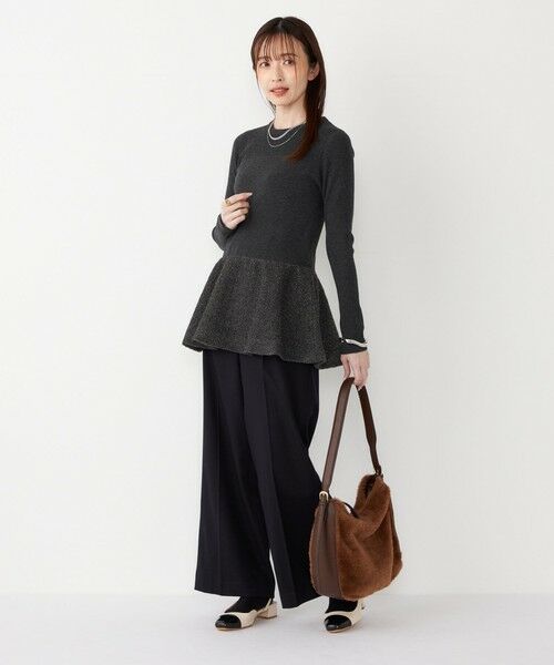 SHIPS / シップス ニット・セーター | SHIPS Colors:〈手洗い可能〉ブークレ コンビ ペプラム ニット◇ | 詳細23