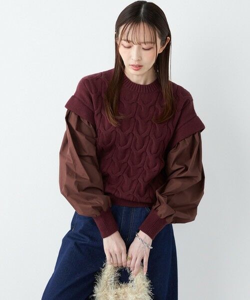 SHIPS / シップス ニット・セーター | SHIPS Colors:〈手洗い可能〉ケーブル ドッキング ニット | 詳細9