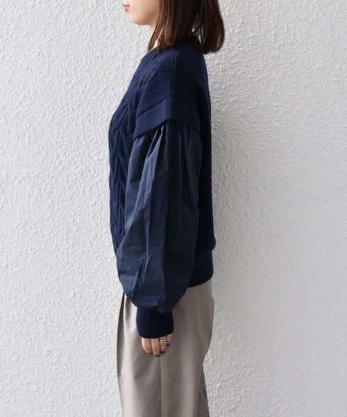 SHIPS / シップス ニット・セーター | SHIPS Colors:〈手洗い可能〉ケーブル ドッキング ニット | 詳細10