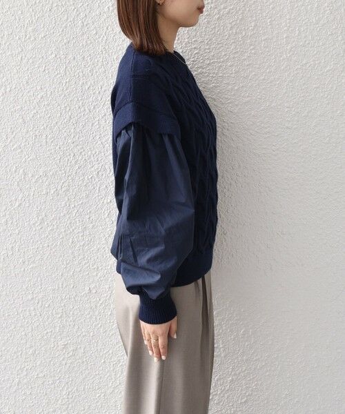 SHIPS / シップス ニット・セーター | SHIPS Colors:〈手洗い可能〉ケーブル ドッキング ニット | 詳細12