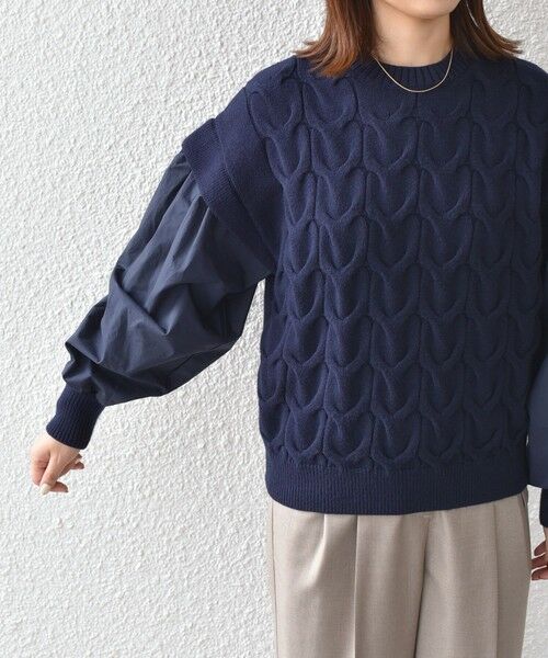 SHIPS / シップス ニット・セーター | SHIPS Colors:〈手洗い可能〉ケーブル ドッキング ニット | 詳細13