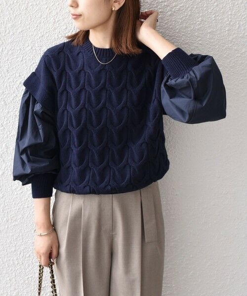 SHIPS / シップス ニット・セーター | SHIPS Colors:〈手洗い可能〉ケーブル ドッキング ニット | 詳細14