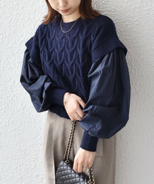 SHIPS / シップス ニット・セーター | SHIPS Colors:〈手洗い可能〉ケーブル ドッキング ニット | 詳細15