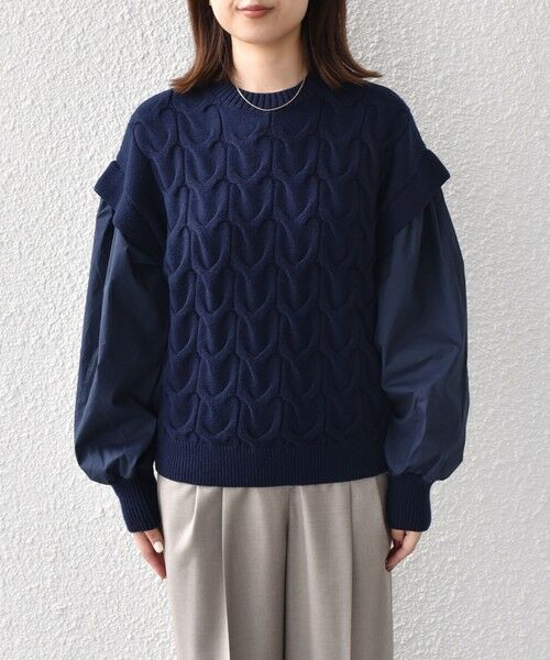 SHIPS / シップス ニット・セーター | SHIPS Colors:〈手洗い可能〉ケーブル ドッキング ニット | 詳細9