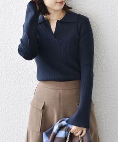 SHIPS / シップス ニット・セーター | SHIPS Colors:〈手洗い可能〉リブ スキッパー ニット