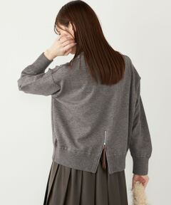 《一部追加予約》SHIPS Colors:〈手洗い可能〉スウェットライク バックジップ ニット◆