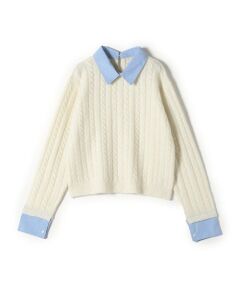 SHIPS / シップス ニット・セーター | SHIPS Colors:〈手洗い可能〉シャツ レイヤードライク ケーブル ニット