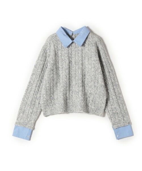 SHIPS / シップス ニット・セーター | SHIPS Colors:〈手洗い可能〉シャツ レイヤードライク ケーブル ニット | 詳細2