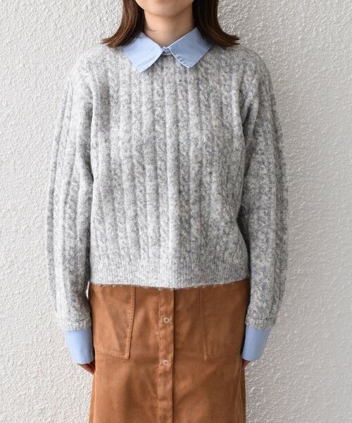 SHIPS / シップス ニット・セーター | SHIPS Colors:〈手洗い可能〉シャツ レイヤードライク ケーブル ニット | 詳細10