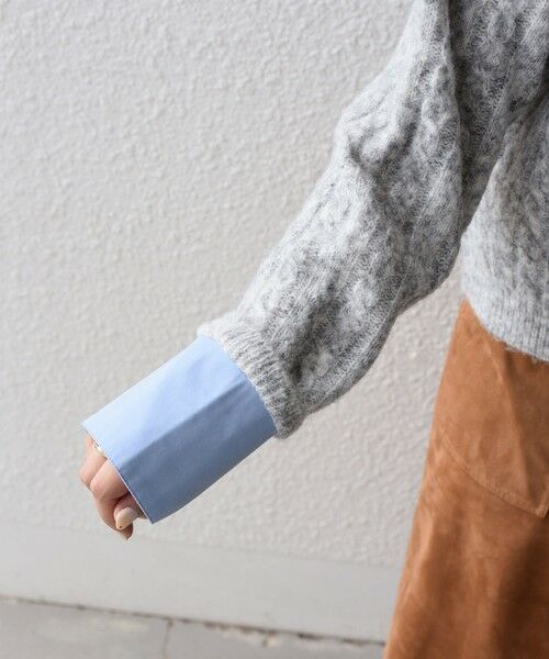 SHIPS / シップス ニット・セーター | SHIPS Colors:〈手洗い可能〉シャツ レイヤードライク ケーブル ニット | 詳細14