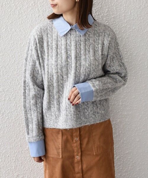 SHIPS / シップス ニット・セーター | SHIPS Colors:〈手洗い可能〉シャツ レイヤードライク ケーブル ニット | 詳細17