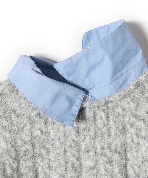 SHIPS / シップス ニット・セーター | SHIPS Colors:〈手洗い可能〉シャツ レイヤードライク ケーブル ニット | 詳細5