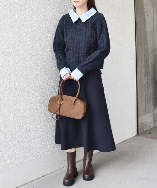 SHIPS / シップス ニット・セーター | SHIPS Colors:〈手洗い可能〉シャツ レイヤードライク ケーブル ニット | 詳細22