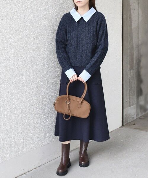 SHIPS / シップス ニット・セーター | SHIPS Colors:〈手洗い可能〉シャツ レイヤードライク ケーブル ニット | 詳細27