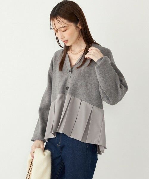 SHIPS / シップス カーディガン・ボレロ | SHIPS Colors:〈手洗い可能〉ヘムプリーツ Vネック カーディガン | 詳細8