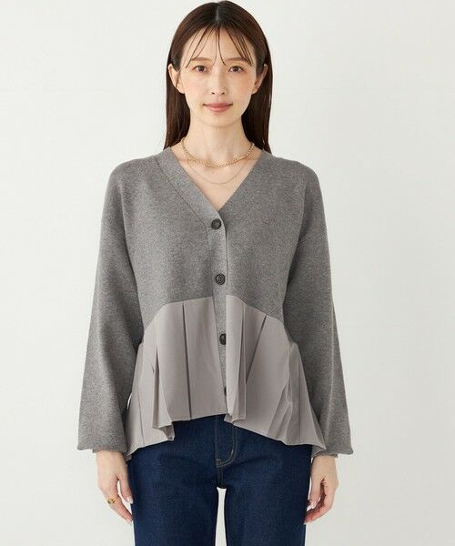 SHIPS / シップス カーディガン・ボレロ | SHIPS Colors:〈手洗い可能〉ヘムプリーツ Vネック カーディガン | 詳細3