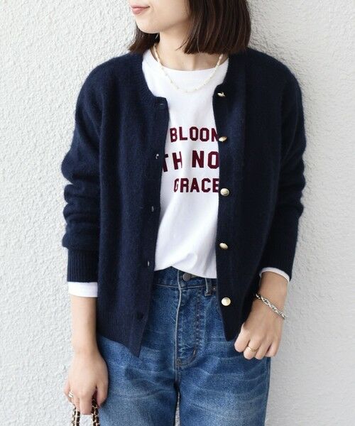 SHIPS / シップス カーディガン・ボレロ | SHIPS Colors:フォックス アンゴラ クルーネック カーディガン◇ | 詳細20