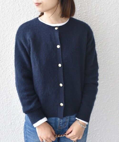 SHIPS / シップス カーディガン・ボレロ | SHIPS Colors:フォックス アンゴラ クルーネック カーディガン◇ | 詳細24