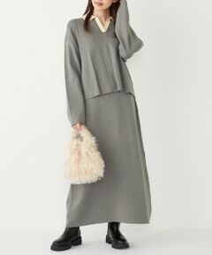 SHIPS / シップス ニット・セーター | SHIPS Colors:〈手洗い可能〉スキッパー ニット × スカート セットアップ◇