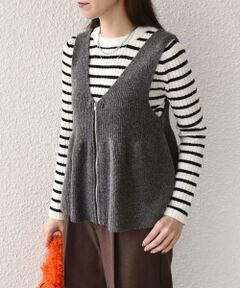 SHIPS / シップス ニット・セーター | SHIPS Colors:〈手洗い可能〉ジップ ビスチェ × ボーダー ニット セット◇