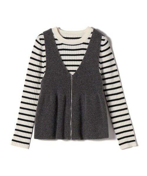 SHIPS / シップス ニット・セーター | SHIPS Colors:〈手洗い可能〉ジップ ビスチェ × ボーダー ニット セット◇ | 詳細1