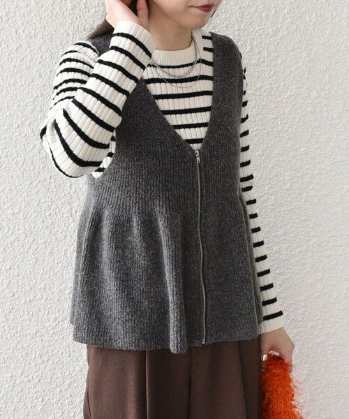 SHIPS / シップス ニット・セーター | SHIPS Colors:〈手洗い可能〉ジップ ビスチェ × ボーダー ニット セット◇ | 詳細23