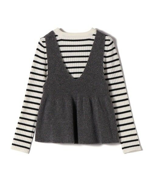 SHIPS / シップス ニット・セーター | SHIPS Colors:〈手洗い可能〉ジップ ビスチェ × ボーダー ニット セット◇ | 詳細2