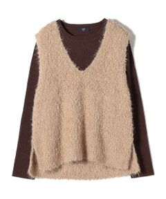 SHIPS / シップス ニット・セーター | SHIPS Colors:〈手洗い可能〉ポコポコ ベスト × リブニット セット◇