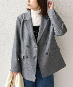 SHIPS / シップス テーラードジャケット | SHIPS Colors:〈手洗い可能〉メランジ ヘリンボーン ダブルボタン ジャケット