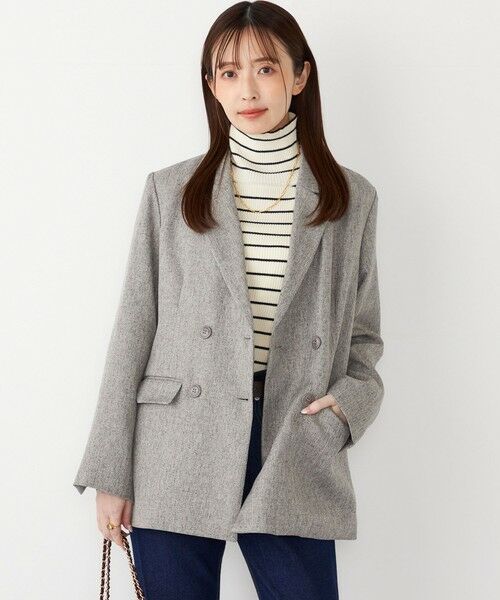 SHIPS / シップス テーラードジャケット | SHIPS Colors:〈手洗い可能〉メランジ ヘリンボーン ダブルボタン ジャケット | 詳細9