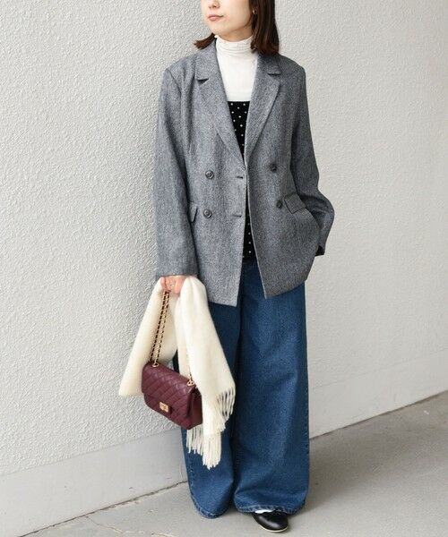 SHIPS / シップス テーラードジャケット | SHIPS Colors:〈手洗い可能〉メランジ ヘリンボーン ダブルボタン ジャケット | 詳細23