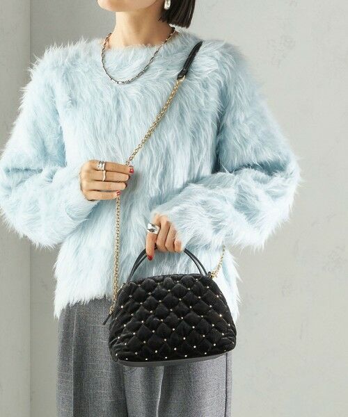 SHIPS / シップス ショルダーバッグ | ポリエステル ベロア キルティング バッグ | 詳細1