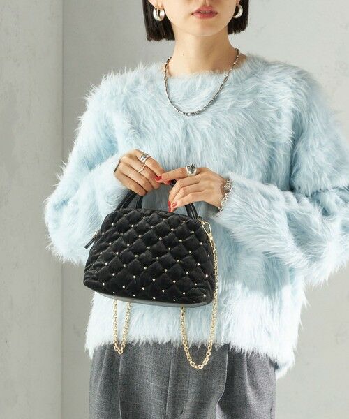 SHIPS / シップス ショルダーバッグ | ポリエステル ベロア キルティング バッグ | 詳細2