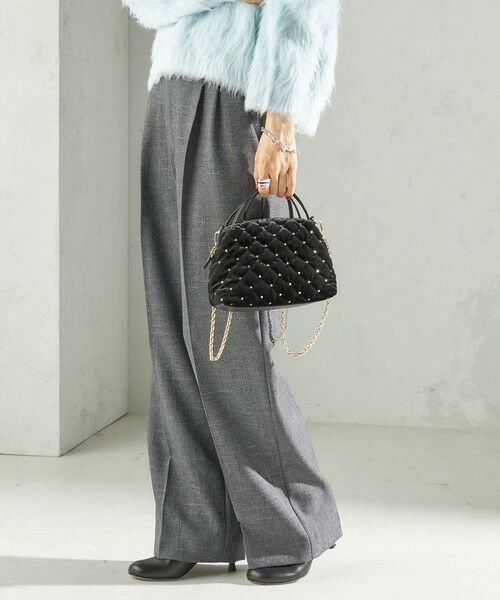 SHIPS / シップス ショルダーバッグ | ポリエステル ベロア キルティング バッグ | 詳細3