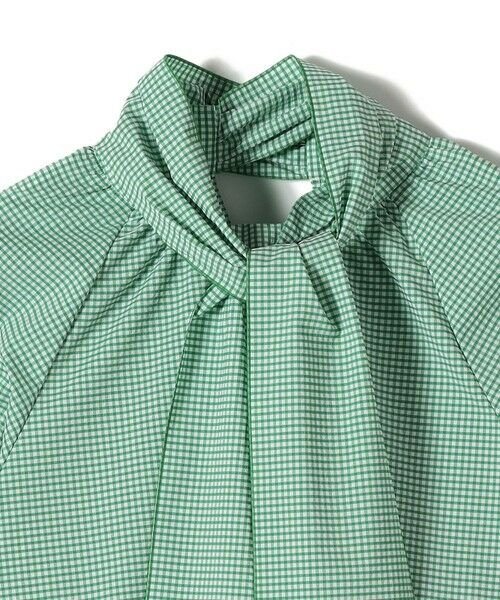 SHIPS / シップス シャツ・ブラウス | SHIPS Primary Navy Label:〈手洗い可能〉ストレッチ ギンガム ボウタイ ブラウス | 詳細3