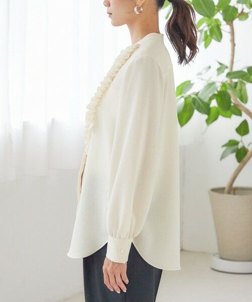 SHIPS / シップス シャツ・ブラウス | 〈洗濯機可能〉ポリエステル カルゼ フリル ブラウス | 詳細10