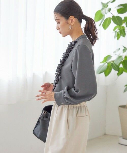 SHIPS / シップス シャツ・ブラウス | 〈洗濯機可能〉ポリエステル カルゼ フリル ブラウス | 詳細19