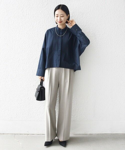 SHIPS / シップス シャツ・ブラウス | 〈手洗い可能〉ピンタック ドルマン 長袖 シャツ | 詳細1