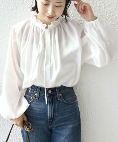 SHIPS / シップス シャツ・ブラウス | 《一部追加予約》〈手洗い可能〉シアー タンブラー リボン デザイン 長袖 ブラウス