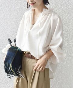 SHIPS / シップス シャツ・ブラウス | 〈手洗い可能〉シアー タンブラー リボン デザイン ロング スリーブ ブラウス