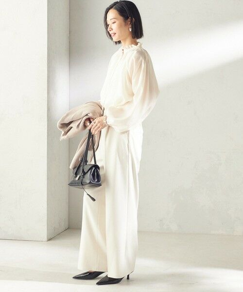 SHIPS / シップス シャツ・ブラウス | 《一部追加予約》〈手洗い可能〉シアー タンブラー リボン デザイン 長袖 ブラウス | 詳細9