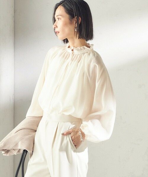 SHIPS / シップス シャツ・ブラウス | 《一部追加予約》〈手洗い可能〉シアー タンブラー リボン デザイン 長袖 ブラウス | 詳細12
