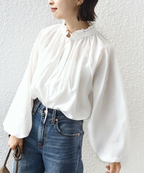 SHIPS / シップス シャツ・ブラウス | 《一部追加予約》〈手洗い可能〉シアー タンブラー リボン デザイン 長袖 ブラウス | 詳細5